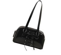 Lerpwige Sac à bandoulière élégant en cuir PU avec design ballet et nœuds à nouer Sacs à main pour une utilisation quotidienne par des femmes tendance ville sac pour femme, Noir