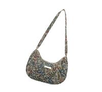 Lerpwige Sac à bandoulière en forme de lune Sac en toile spacieux avec motif floral unique Sangle confortable pour une utilisation quotidienne Porte-monnaie en forme de lune inspirée accrocheur, bleu