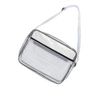 Lerpwige Sac à bandoulière transparent avec sections zippées, étanche, pour téléphone, passeports, organiseur, outils d'ingénieur, sac de rangement en maille antistatique, 17" Full Pvc Whi