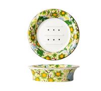 Lerpwige Savon en céramique avec support de savon floral peint à la main pour décoration élégante de salle de bain Porte-savon à haute température