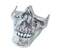 Lerpwige Sparkling Discos Effect Crystal Skull Demi-masque de fête mode pour boules de mascarade et célébrations