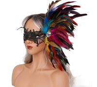 Lerpwige Strass Dentelle Mascarades Vénitiennes pour Femmes Halloween Noël Demi-œil Cosplay Accessoires Masques vénitiens Femmes pour les Mascarades