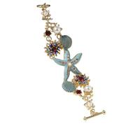 Lerpwige Style de plage tendance pour femme avec étoiles de mer coquillages et fausses perles strass usage quotidien alliage, One Size, Comme décrit, Comme décrit.