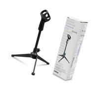 Lerpwige Support de micro de bureau flexible avec bras rotatif et design pliable, solution d'économie d'espace pour les petites configurations de streaming, support de micro stable avec base trépied