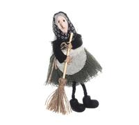 Lerpwige Tablier suspendu en forme de sorcière Figurine suspendue pour porte Halloween Thèmes Accessoires de fête Décoration intérieure extérieure animée exhibée
