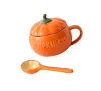 Lerpwige Tasse en céramique unique en forme de citrouille Artisanat haute cuisson Gobelet polyvalent pour décorations d'Halloween Utilisation quotidienne Vaisselle de fête d'Halloween