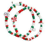 Lerpwige Thèmes de Noël Père Noël Bonhomme de neige Bracelet de perles en argile douce 3 options de style Bijoux faits à la main Chaîne extensible Festival Père Noël Bonhomme de neige Bracelet, taille