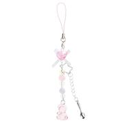 Lerpwige Unique Ailes d'ange Porte-clés Élégant Perles Bowknot Téléphone Pendentif Sac Charme Accessoire élégant pour les amateurs de mode