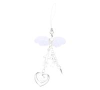 Lerpwige Unique Ailes d'ange Porte-clés Élégant Perles Bowknot Téléphone Pendentif Sac Charme Accessoire élégant pour les amateurs de mode