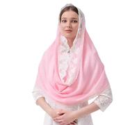 Lerpwige Voile en Dentelle Élégant Doux Respirant Église de la Mariée Femme Accessoire de Tête pour Mariage Et Prière Foulard Élégant, a, taille unique
