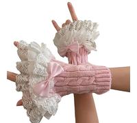 Lerpwige Y2k Bandeau Fleur Dentelle Manchette Stretch Faux Manches Poignet Poignet Vintage Tricoté Dentelle Florale Poignet Gants Tricotés Manches, a, taille unique