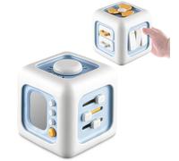 lerrbo Cube d'activité pour bébé de 1 an, jouets Montessori pour bébé fille, cube sensoriel de voyage pour les tout-petits de 1 à 3 ans, apprentissage de la motricité fine, cadeaux de 1er anniversaire