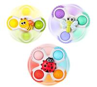 lerrbo Lot de 3 jouets à ventouse pour garçons et filles de 1 an, jouets de bain sensibles pour tout-petits âgés de 12 à 18 mois