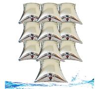 Lerrita 12 pcs Réservoirs d'eau avec Robinet Sac à Eau d'hydratation Pliable Grand Poche 10 litres 40 * 50cm Aluminisé Stérile Potable réutilisable Randonnée Barbecue Randonnée (Argent, 12 pcs-10L)