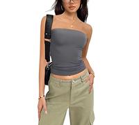 Lerrita Bandeau Tube Corset Bralette d'été Débardeur sans Manches Stretch pour la Plage Y2K Sexy Sleeveless Slim Cut Tank Bustier Party Chemise Bandeau sans Manches