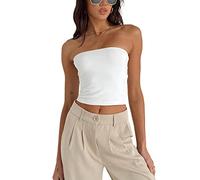 Lerrita Bandeau Tube Corset Bralette d'été Débardeur sans Manches Stretch pour la Plage Y2K Sexy Sleeveless Slim Cut Tank Bustier Party Chemise Bandeau sans Manches