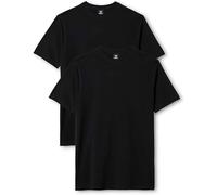 LERROS Doppelpack T-Shirt Rundhalsausschnitt, Noir, M Homme