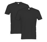 LERROS Doppelpack T-Shirt V-Ausschnitt, Noir, L Homme