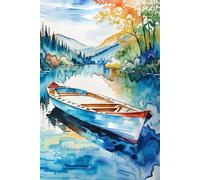 Lerson Art: Internet Password Book in frequent-use category tabs (visual tabs) with 344 Internet Webs x 4 Passwords each for periodical changing, ... 6x9 in. Cover: Watercolor-Boat on the Lake