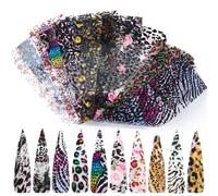 Lerty-Autocollants Adhésifs Pour Ongles",Peinture À L'encre,Cuir Chevelu En Bambou,Caractères Chinois,Décalcomanies De Transfert,"Art De Manucure Et De Pédicure - Type Clear Leopard Pack