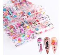 Lerty-Autocollants Adhésifs Pour Ongles",Peinture À L'encre,Cuir Chevelu En Bambou,Caractères Chinois,Décalcomanies De Transfert,"Art De Manucure Et De Pédicure - Type Qrj1221 Pack