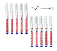 leruiyezs 10 pièces crayon menuisier et crayon charpentier à pointe longue étanche pour marquage précis trou profond, stylo marqueur indélébile à pointe fine, multi-matériaux, bleu