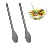 leruiyezs 2 Pcs Silicone Spoon,Ne Raye Pas Les Casseroles,30.5cm,pour Cuisine Usage Quotidien,Gain De Place,Nettoyage Facile,pour Cuisson,Mélanger,Servir,Cuillères De Cuisine En Silicone Gris