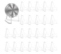 leruiyezs 25 pcs Présentoirs Triangulaires en Acrylique Support d’Affichage Transparent pour Pièces de Monnaie Médailles Badges Présentoir pour Carte Postale Mini Chevalet Stable et Compact