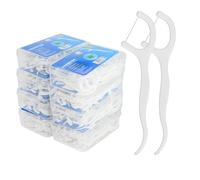 leruiyezs 400 Pièces Fil Dentaire Avec Manche Floss Cure Dent Plastique Soins Dentaires Familiaux avec Boîte Hygiénique Portable pour Nettoyage Précis Entre Les Dents et Résidus Alimentaires