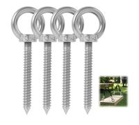 leruiyezs 4pcs Piton À Visser M10 Anneau De Levage M10 x 80mm Crochet À Œil En Acier Inoxydable Charge Lourde Pour Suspension Hamac Chaise Suspendue Balançoire Fixation Mur Bois Intérieur Extérieur