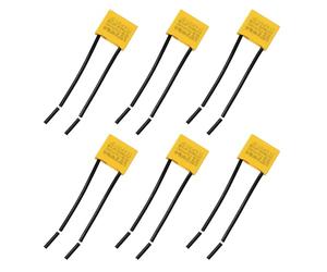 leruiyezs 6pcs Condensateur 0.22uF - Condensateur Polypropylène 0.22uF 275V X2 pour Suppression des Interférences, Condensateurs de Sécurité Anti-Parasite, 18 * 14.5 * 8.5mm, Pitch P 50/50mm