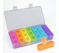 leruiyezs Pilulier Semainier Français,Pilulier Semainier 7 Jours 21 Compartiments 3 Fois par Jour Matin Midi Soir,Portable,Grand Compartiment Voyage Senior,Organisation Médicaments Vitamines,Noir