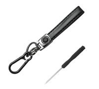 leruiyezs Porte Clef Voiture Cuir avec Anneau Métallique, Accessoire Pratique et Élégant pour Clé de Voiture, Compatible avec Audi Mercedes Porsche, Cadeau pour Homme et Femme