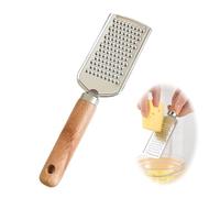 leruiyezs Râpe à Fromage Manuelle pour Fromages à Pâte Dure Rapeuse pour Parmesan Zesteur pour Agrumes en Acier Inoxydable avec Manche en Bois De Hêtre Ergonomique 22,5 x 5,6 x 1,8 cm pour Cuisine