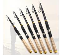 Lerutwis Modèle YG020 1.8 m-3.6 m Canne à pêche télescopique Multifonction poignée en liège Carpe en Fiber de Carbone Tige de Filature Portable pôle de Voyage matériel de Poisson(1.8)