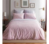 LERUUM Parure De Lit 140x200 Enfant Ado Fille Coton 1 Personne Housse De Couette Réversible Lilas et Rose à Motif Feuille avec 1 Taie d’Oreiller 65x65