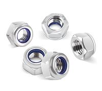 Leryati Ecrou M6 Inox, 50 pièces Écrou Nylstop Inox M6 A2 V2A DIN 985