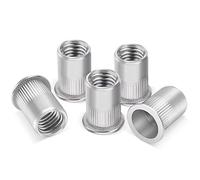 Leryati Insert M4, 50 Pcs Écrous à Sertir Rivet Fileté Acier Inoxydable | Écrou de Rivet Fileté Tête Plate Ecrou, Rivets Inserts Filetés Pour Métriques, Écrous à Riveter Aveugle Rivets Fileté