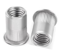 Leryati Insert M5, 20 Pcs Écrous à Sertir Rivet Fileté Acier Inoxydable | Écrou de Rivet Fileté Tête Plate Ecrou, Rivets Inserts Filetés Pour Métriques, Écrous à Riveter Aveugle Rivets Fileté