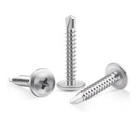 Leryati Lot de 100 vis auto-taraudeuses M4,2 x 19 mm, en acier inoxydable 410 haute résistance, tête Phillips, vis auto-perceuses à tête fraisée, auto-perceuses