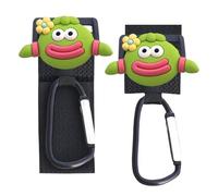Leryveo Crochet de guidon, clips et crochets pour poussette - 2X cintres à fermoir à clips en D polyvalents - Serrure de sangle robuste, accessoires pratiques de sangles de poussette pour caddies de