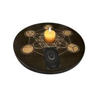 leryveo Plateau en pour pierres, panneau pendule | Grille de du tableau de divination | Planche de Divination Cube Metatron en bois, tableau de méditation gravé en bois, Planchette de