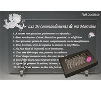 Les 10 commandements de MARRAINE - Ange texte Junior - Cadeau Baptême & Communion