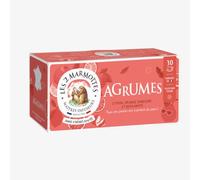 Les 2 Marmottes - Infusion Agrumes Citron Orange - 30 sachets | Citron, orange sanguine et bergamote, Tisane Fruitée et Gourmande, Made In France, Sans arômes ajoutés, A Froid ou A Chaud39g