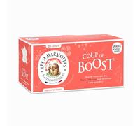 Les 2 Marmottes - Infusion Coup de Boost 30 sachets - Fleur Hibiscus et Cynorrhodon - Energisante et stimulante - Made In France - Sans arômes ajoutés - 55g