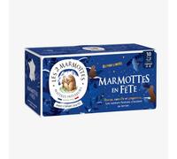 Les 2 Marmottes - Infusion Marmottes en Fêtes 30 sachets - Spécial Noël | Gingembre, Série Limitée Spécial Fêtes de Noël, Made In France, Sans arômes ajoutés, 60g