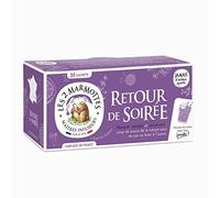 Les 2 Marmottes - Infusion BIO Retour de Soirée 30 Sachets - Romarin, menthe et citron - Fraiche et Revigorante - Idéal Lendemain de Fête - Chaud ou Froid - Made In France - Sans arômes ajoutés - 42g