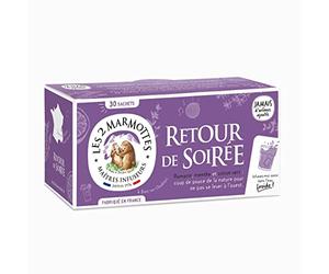 Les 2 Marmottes Infusion Retour de Soirée - Infusion Detox - Romarin Menthe Citronelle - Fraiche et Revigorante - Tisane Detox Idéal Lendemain de Fête - 30 Sachets - A Consommer Chaud ou Froid
