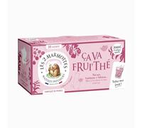 Les 2 Marmottes - Thé Ça va Frui'thé Noir Framboise Hibiscus - 30 Sachets | BIO, Énergisant et stimulant, Pour le matin, A Froid ou A Chaud, Made in France, 60g