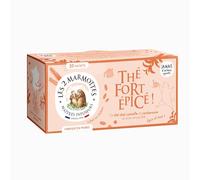 Les 2 Marmottes Thé Fort épicé - Thé Chai noir BIO, cannelle et cardamome - Energisant et gourmand - Pour le matin - 30 Sachets par boite - Made in France - 48g
